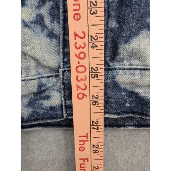 Encrypted Supply Company Jacket Mens Medium Blue Denim Tie Dye Trucker Jean Y2K - Picture 5 of 10
